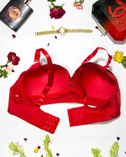 Sexy Cheetah Print Plus Size Bra - Red  Push Up Bra, Single Padded Bra