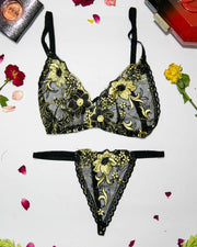 Women Embroidered Lace Bra Panty Set - Sexy Lingerie Set - MT-110