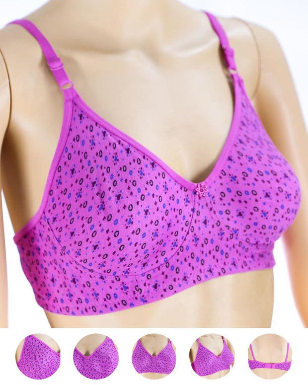 Pack of 3 - Madam Bra - M-8 - Non Padded, Non Wired Bra, Soft Jersey Cotton Bra