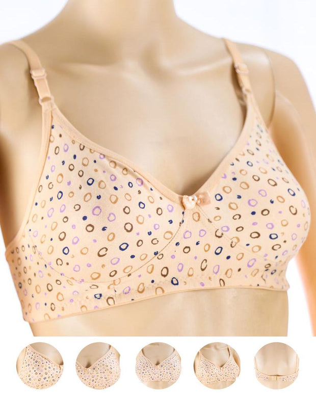 Pack of 3 - Madam Bra - M-7 - Non Padded, Non Wired Bra, Soft Jersey Cotton Bra