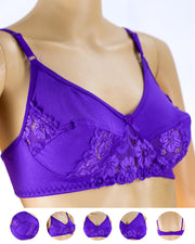 Pack of 2 - Madam Bra - JOY - Non Padded, Non Wired Bra, Soft Jersey Cotton Lace Bra