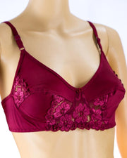 Pack of 2 - Madam Bra - JOY - Non Padded, Non Wired Bra, Soft Jersey Cotton Lace Bra