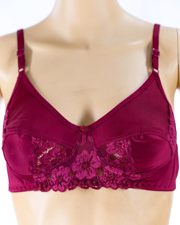 Pack of 2 - Madam Bra - JOY - Non Padded, Non Wired Bra, Soft Jersey Cotton Lace Bra