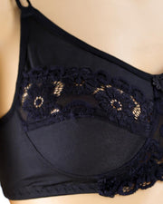 Pack of 3 - Madam Bra - BOE - Non Padded, Non Wired Bra, Soft Jersey Cotton Lace Bra
