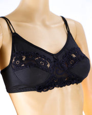 Pack of 3 - Madam Bra - BOE - Non Padded, Non Wired Bra, Soft Jersey Cotton Lace Bra
