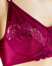 Pack of 3 - Madam Bra - BOE - Non Padded, Non Wired Bra, Soft Jersey Cotton Lace Bra