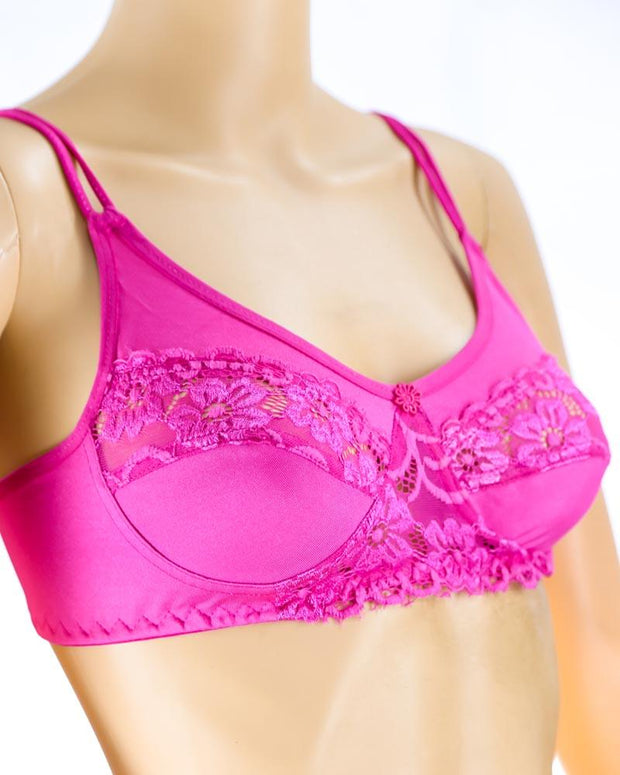 Pack of 3 - Madam Bra - BOE - Non Padded, Non Wired Bra, Soft Jersey Cotton Lace Bra