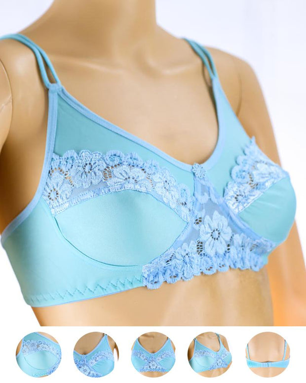 Pack of 3 - Madam Bra - BOE - Non Padded, Non Wired Bra, Soft Jersey Cotton Lace Bra
