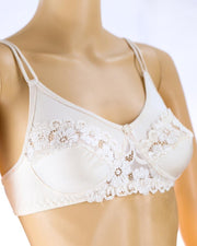 Pack of 3 - Madam Bra - BOE - Non Padded, Non Wired Bra, Soft Jersey Cotton Lace Bra