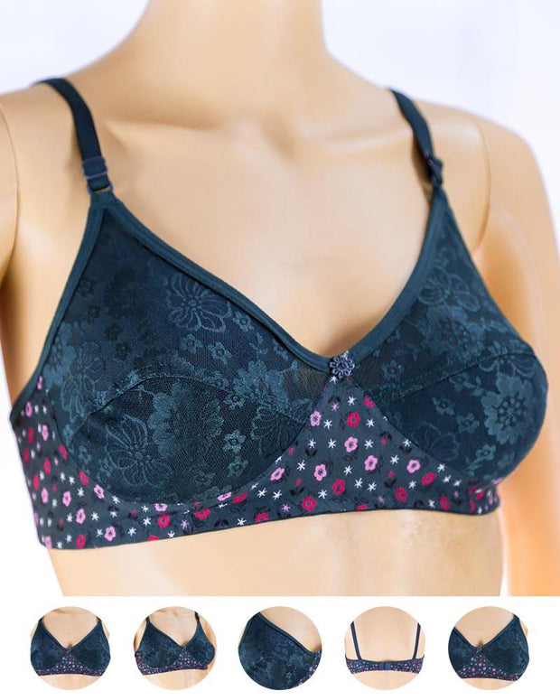 Pack of 3 Madam Bra - K-8244 - Non Padded Bra - Non Wired Bra
