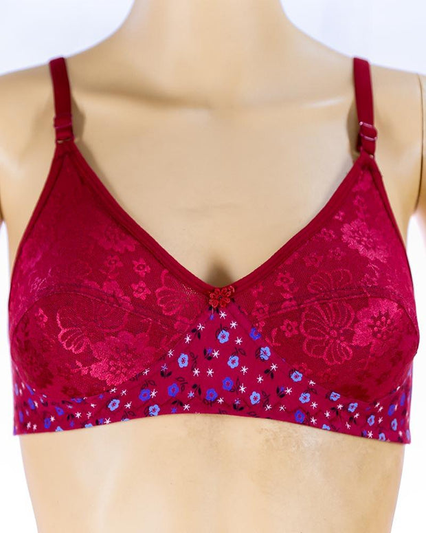 Pack of 3 Madam Bra - K-8244 - Non Padded Bra - Non Wired Bra