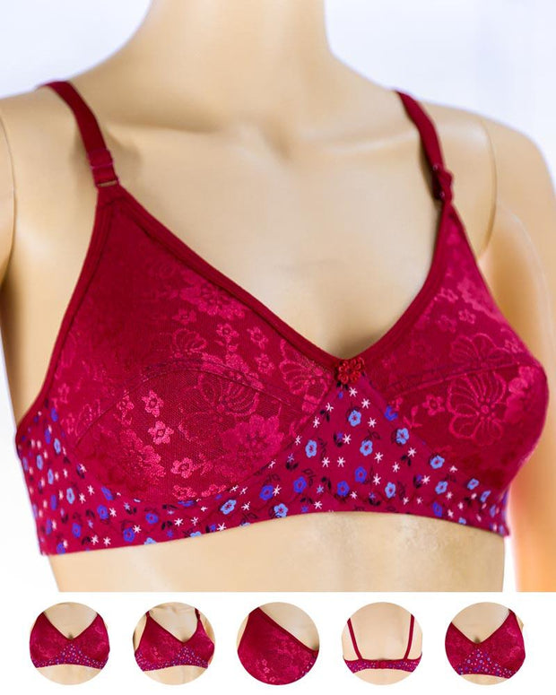 Pack of 3 Madam Bra - K-8244 - Non Padded Bra - Non Wired Bra