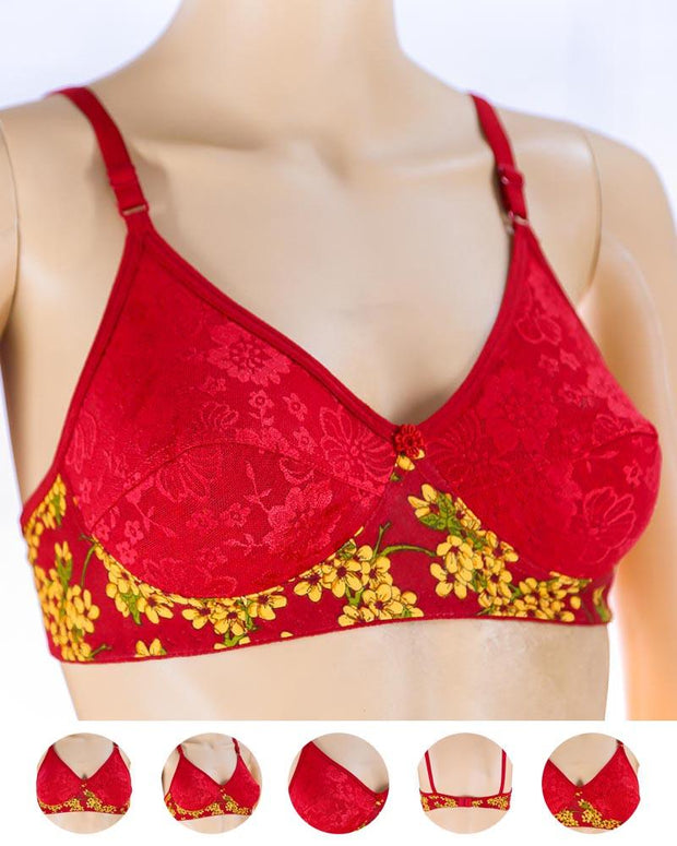 Pack of 3 Madam Bra - K-12267 - Non Padded Bra - Non Wired Bra