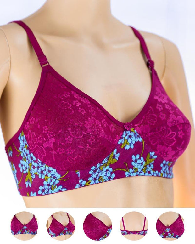 Pack of 3 Madam Bra - K-12267 - Non Padded Bra - Non Wired Bra