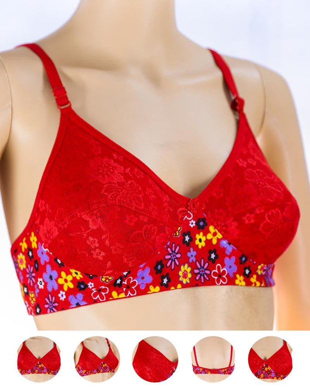 Pack of 3 Madam Bra - K-12275 - Non Padded Bra - Non Wired Bra