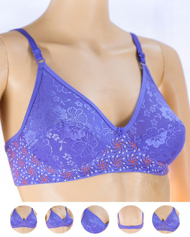Pack of 3 Madam Bra - K-8238 - Non Padded Bra - Non Wired Bra