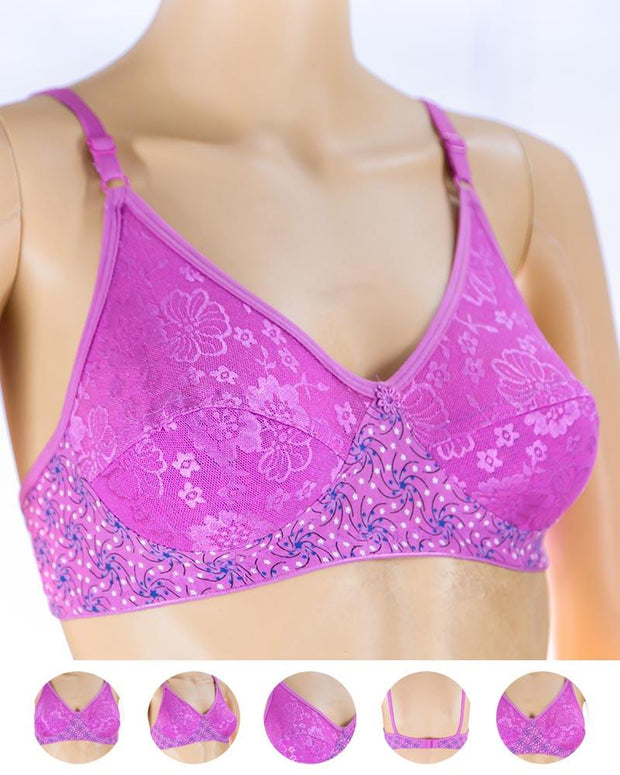 Pack of 3 Madam Bra - K-8238 - Non Padded Bra - Non Wired Bra