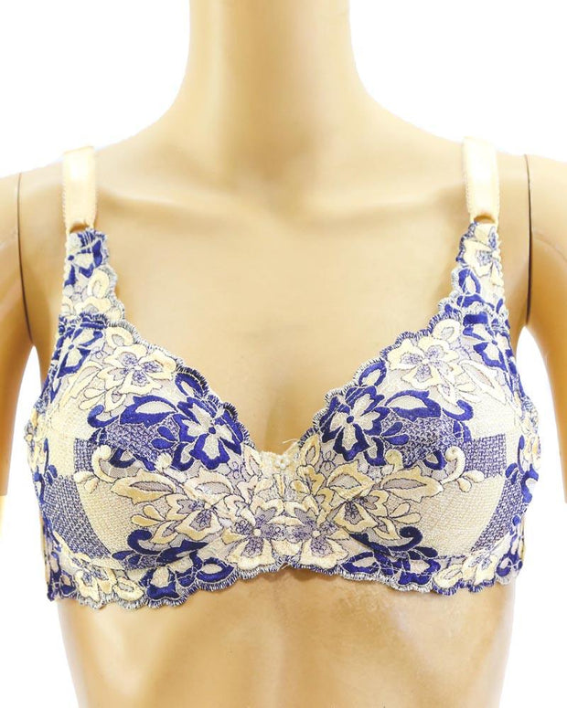 Fancy Embroidered Bra, Non Padded - Underwired Bra - Taiwan Bra - 8108