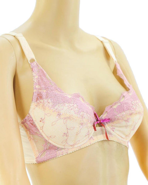 Fancy Embroidered Bra, Non Padded - Underwired Bra - Taiwan Bra - 6017