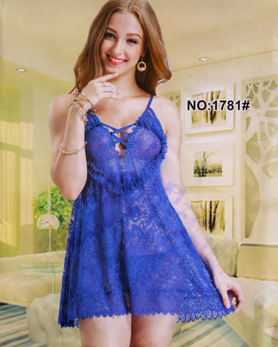Sexy Cotton Net Short Nighty For Women - 1781#