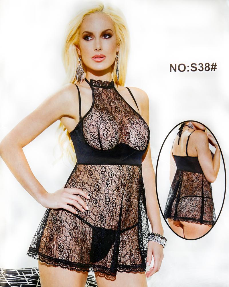 Bridal Sexy Transparent Short Lace Nighty