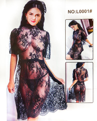 Bridal Sexy Transparent Short Lace Nighty - L0001