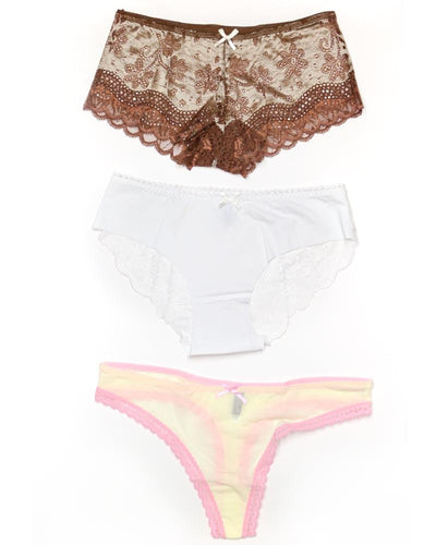 Pack of 3 Sexy Net Panty - Mix Colors & Designs