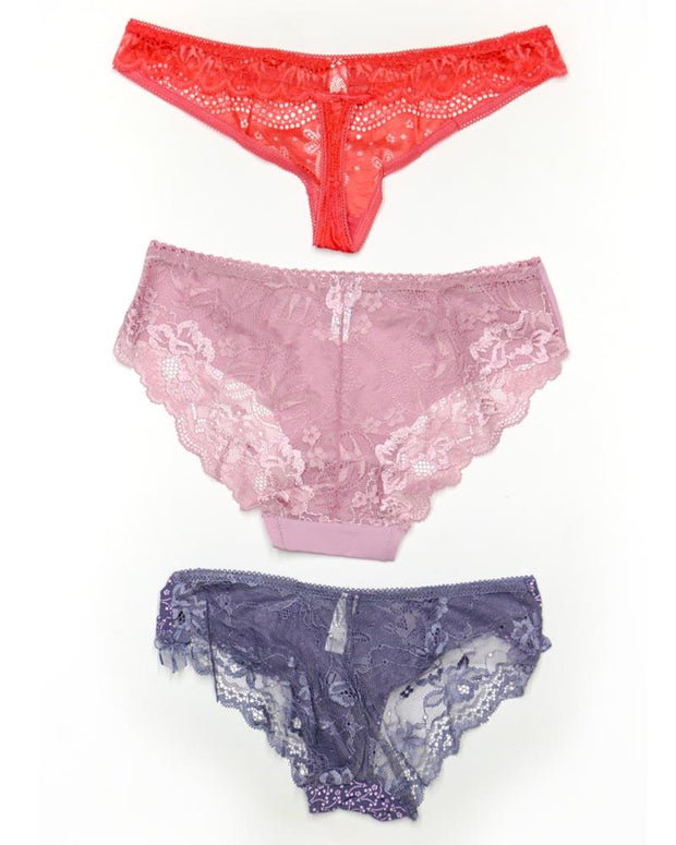 Pack of 3 Sexy Net Panty - Mix Colors & Designs