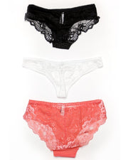 Pack of 3 Sexy Net Panty - Mix Colors & Designs