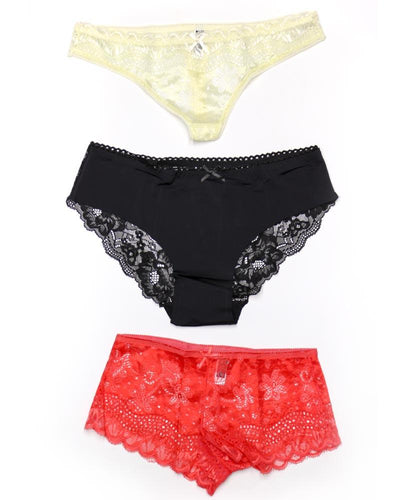 Pack of 3 Sexy Net Panty - Mix Colors & Designs