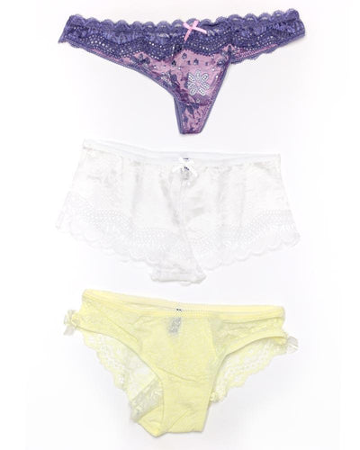 Pack of 3 Sexy Net Panty - Mix Colors & Designs