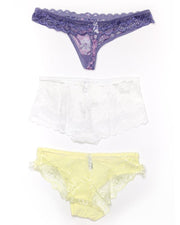 Pack of 3 Sexy Net Panty - Mix Colors & Designs