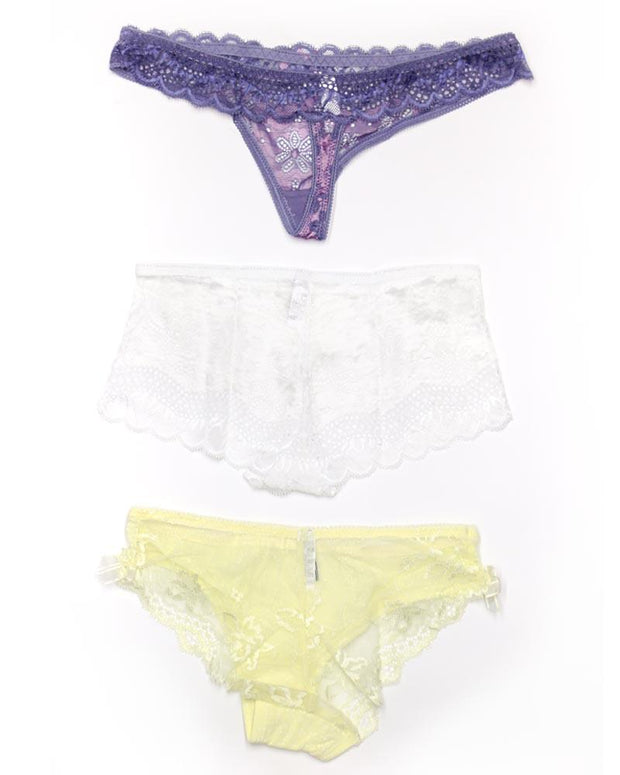 Pack of 3 Sexy Net Panty - Mix Colors & Designs