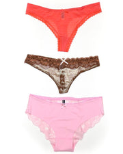 Pack of 3 Sexy Net Panty - Mix Colors & Designs