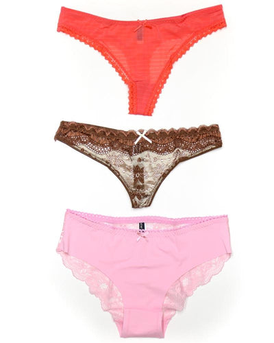 Pack of 3 Sexy Net Panty - Mix Colors & Designs