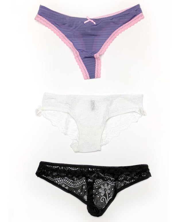 Pack of 3 Sexy Net Panty - Mix Colors & Designs