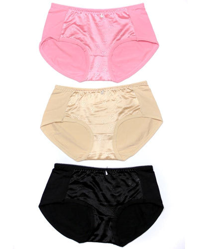 Pack of 3 Fancy Soft Cotton Panty - Mix Colors-KN335