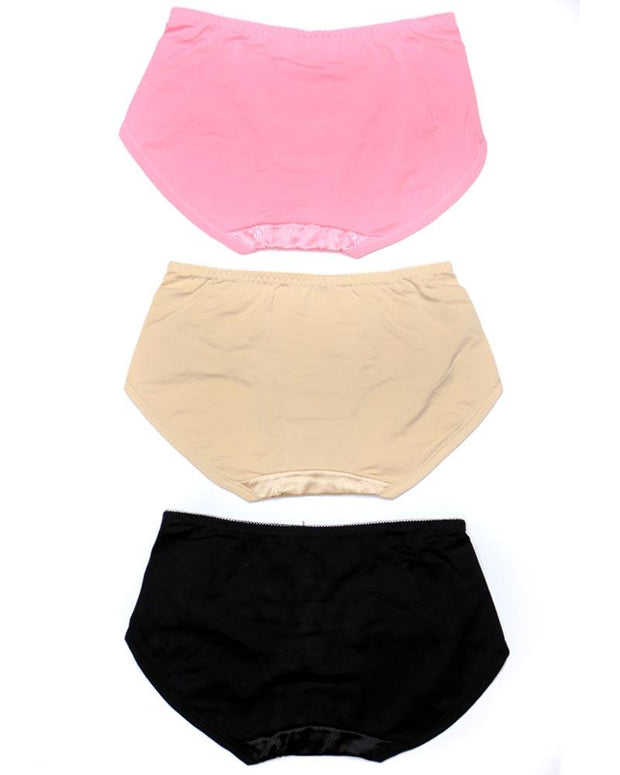 Pack of 3 Fancy Soft Cotton Panty - Mix Colors-KN335