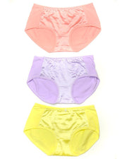 Pack of 3 Fancy Soft Cotton Panty - Mix Colors-KN335