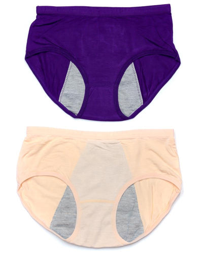 Pack Of 2 - Girls Briefs Cotton Periods Panty - Mix Colors