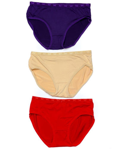 Pack of 3 Basic Soft Cotton Panty AN-336 - Mix Colors