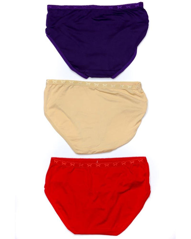 Pack of 3 Basic Soft Cotton Panty AN-336 - Mix Colors
