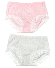 Pack of 2 Basic Soft Cotton Stretchable Lace Panty FP-657 - Mix Colors