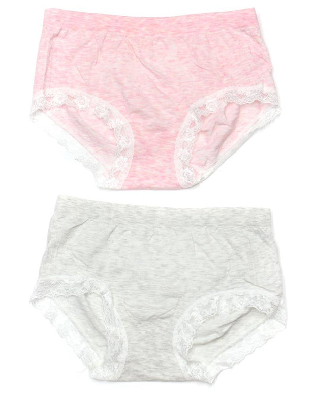 Pack of 2 Basic Soft Cotton Stretchable Lace Panty FP-657 - Mix Colors