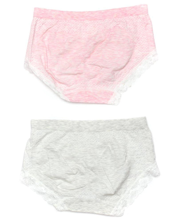 Pack of 2 Basic Soft Cotton Stretchable Lace Panty FP-657 - Mix Colors