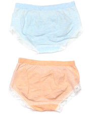 Pack of 2 Basic Soft Cotton Stretchable Lace Panty FP-657 - Mix Colors
