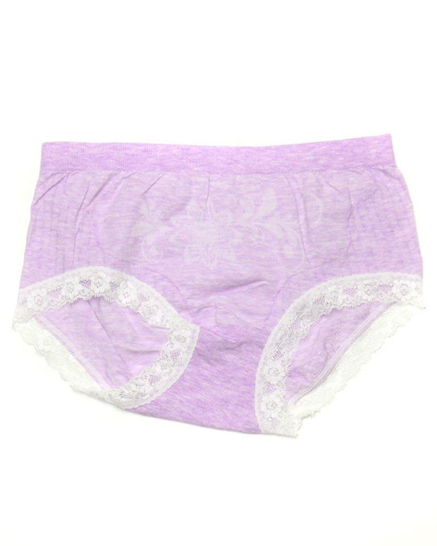 Pack of 3 Basic Soft Cotton Stretchable Lace Panty FP-657 - Mix Colors