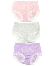 Pack of 3 Basic Soft Cotton Stretchable Lace Panty FP-657 - Mix Colors