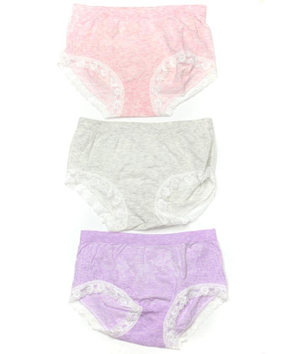 Pack of 3 Basic Soft Cotton Stretchable Lace Panty FP-657 - Mix Colors