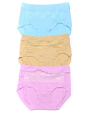 Pack of 3 Basic Soft Cotton Stretchable Panty FP-656 - Mix Colors